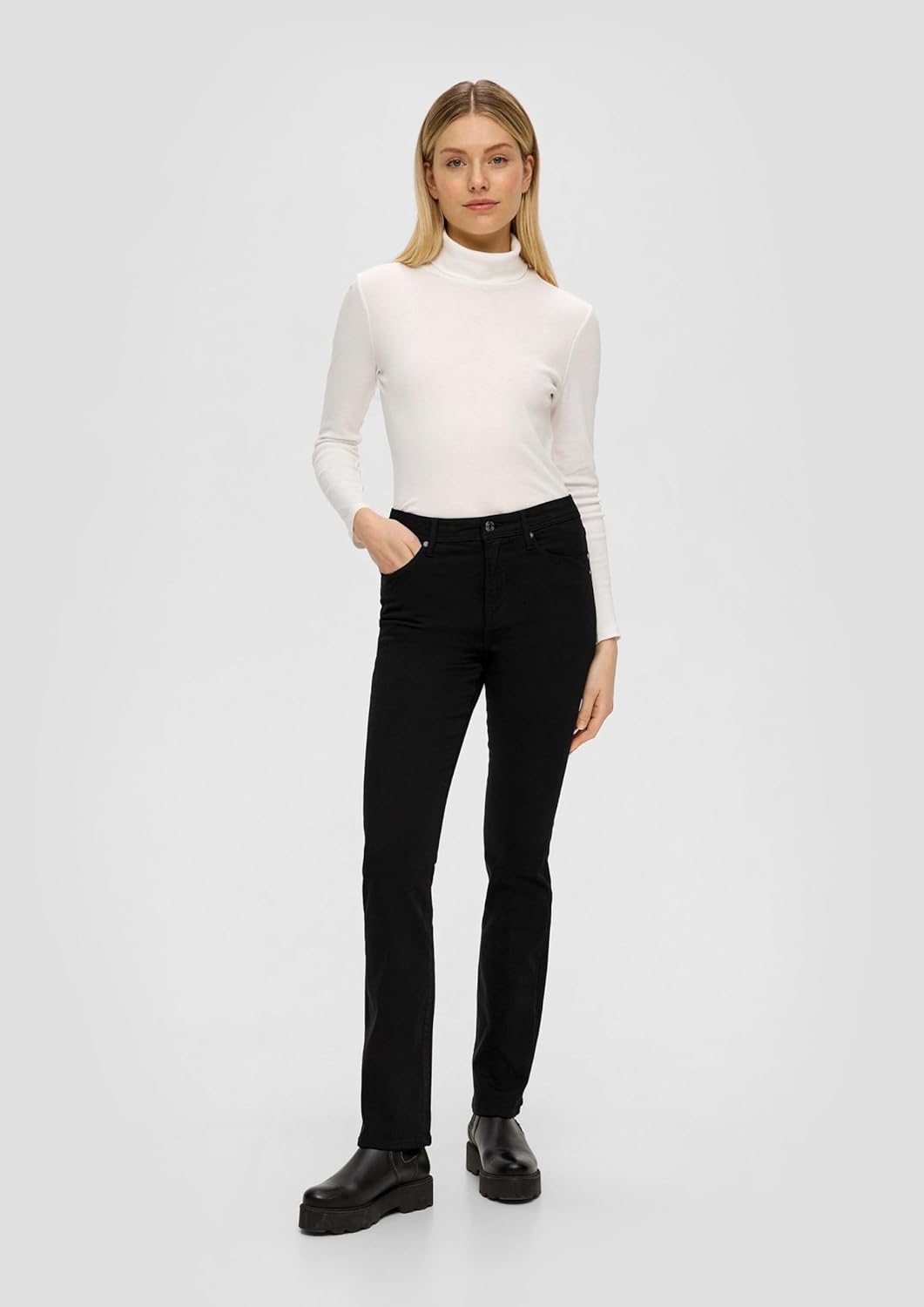 s.Oliver Damen Jeans Hose, Slim Fit 36 Schwarz, 36 Schwarz