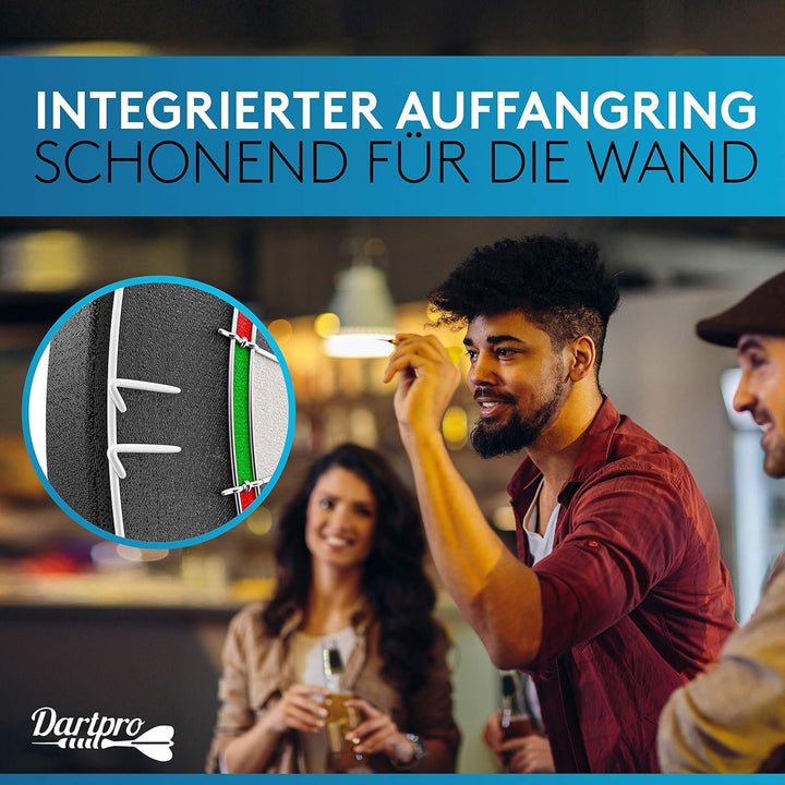 DartPro - DAS ORIGINAL - Dartscheibe mit Pfeilen - Profi Steeldartscheibe aus hochwertigstem Sisal -