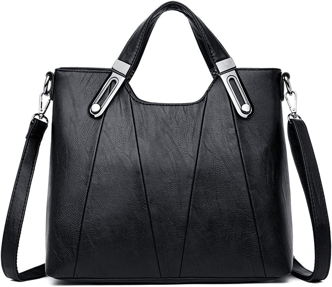 PORRASSO Mode Schultertasche Damen Handtasche Frauen Umhängetasche PU Leder Wasserdicht Henkeltasche