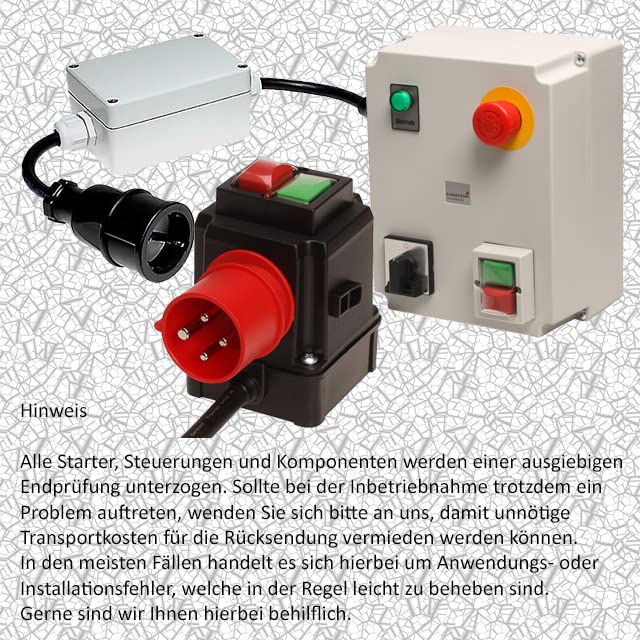 Motorschutzschalter ISKRA MS25 10,0-16,0A in Gehäuse mit Netz- und Motorkabel Netz- und Motorkabel k