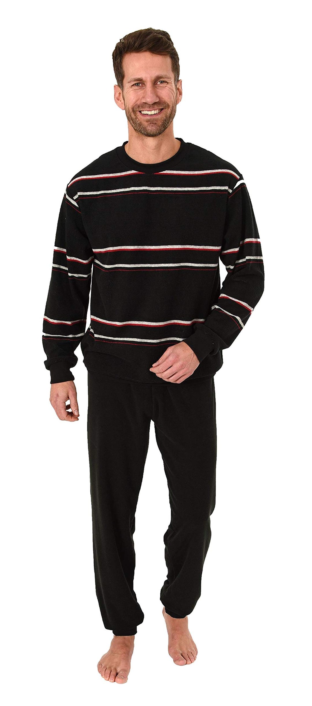 Eleganter Herren Frottee Pyjama Schlafanzug mit Bündchen, auch in Übergrössen - 281 101 93 708, Grös