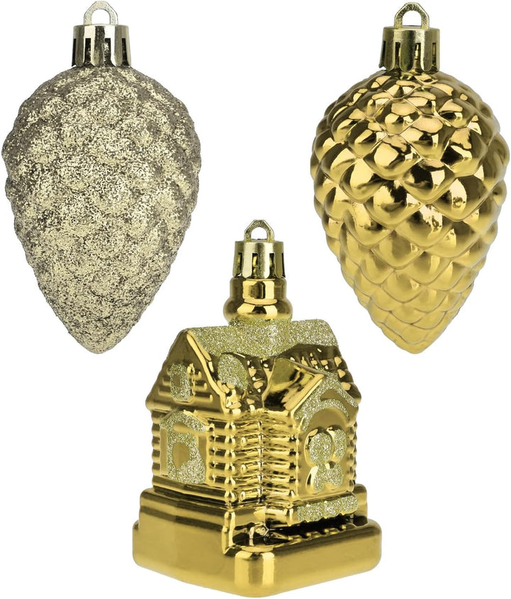 com-four® 128x Weihnachtskugeln, Christbaumkugeln bruchsicher aus Kunststoff für Weihnachten, Baumsc