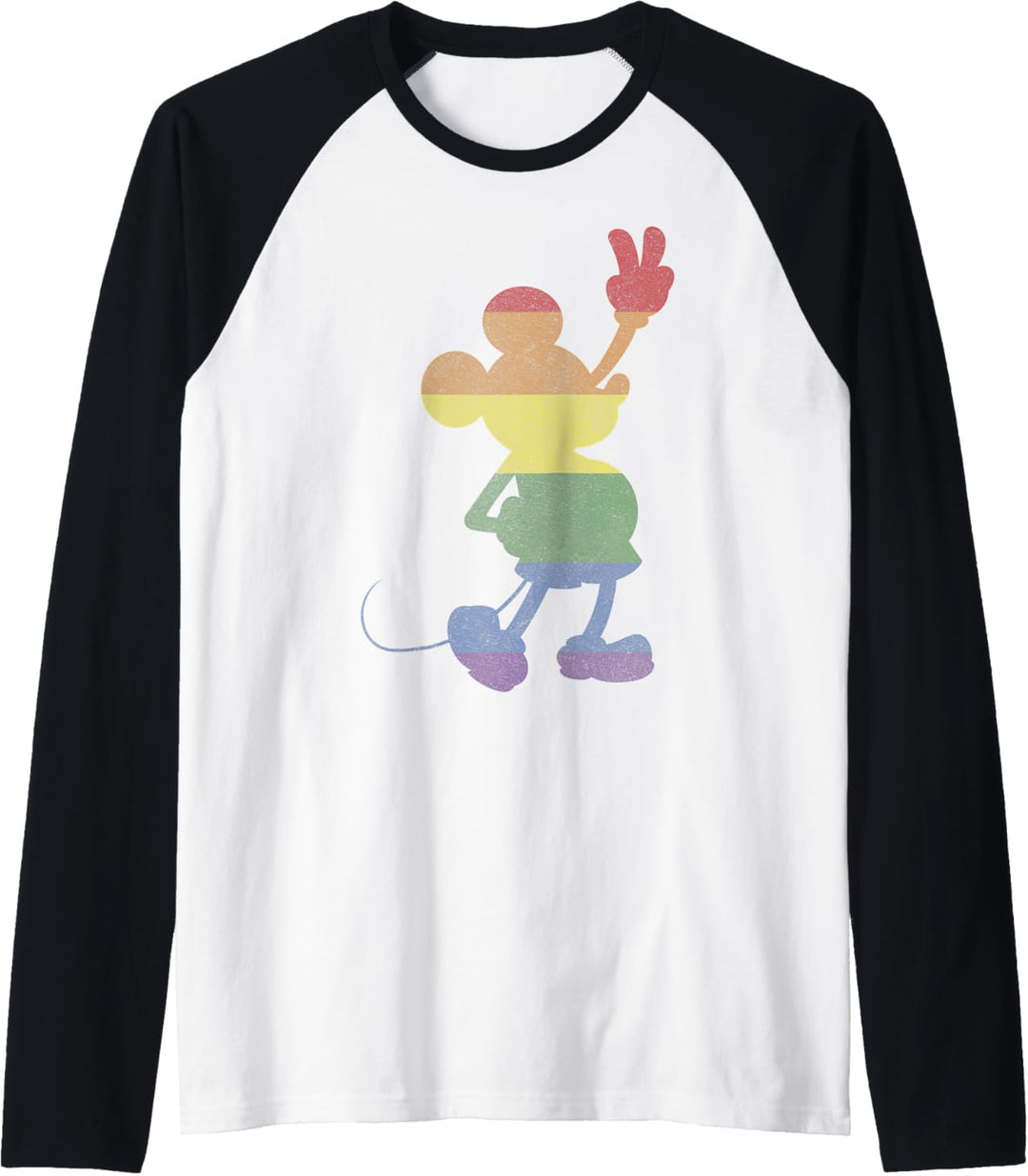 Disney Mickey And Friends Pride Rainbow Stripe Mickey Raglan