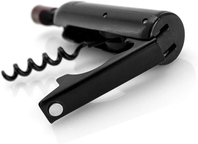 DISOK. Magnetischer Korkenzieher in Form einer Weinflasche, schwarz, mit Korpus in origineller durch