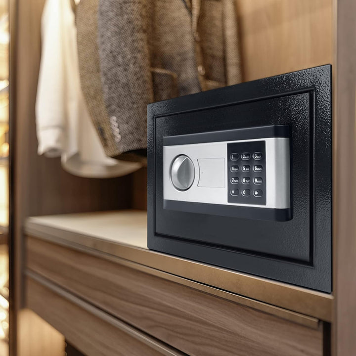 HENGMEI Safe Tresor, 12L Elektronischer Wandtresor, Möbeltresor Geldkassette Tresor Feuerfest Wasser