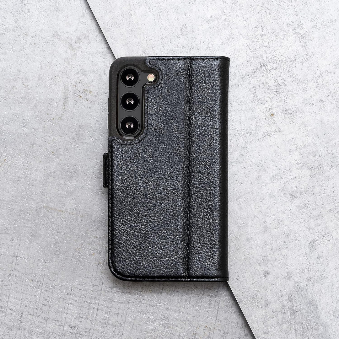 Porter Riley - Lederhülle für Samsung Galaxy S23. Premium Echtleder Standhülle/Cover/Brieftasche (Pu