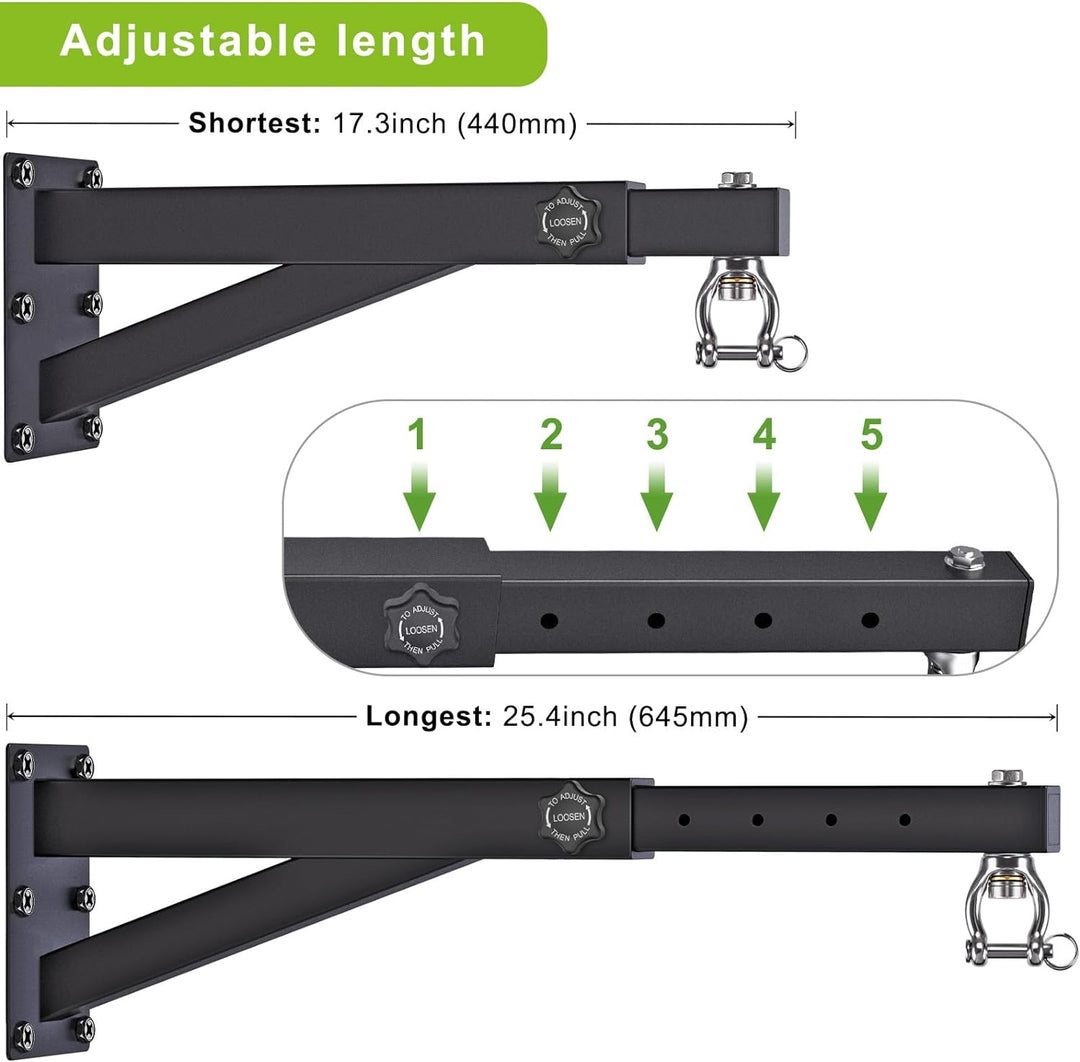 BeneLabel Punch Bag Wall Bracket Heavy Duty Home Gym Indoor Outdoor Längenverstellung: 17–25 cm, Län