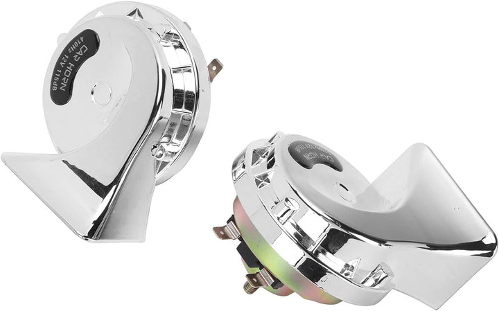 2Stück Hupe Autohupe Laut 115dB Horn Signalhorn Universal Lautes Horn Silber Hupe Autohupe Auto-Luft