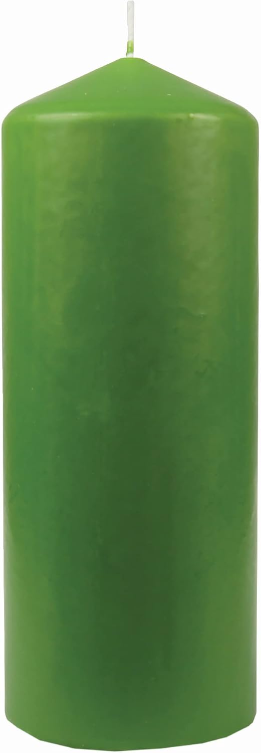 Stumpenkerzen Wachskerzen Ø6cm x 17cm (4er Pack) Hellgrün - Lange Brenndauer, Hergestellt in EU, Ker