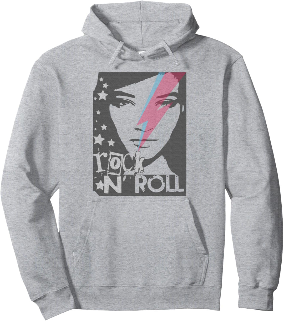 Mädchen Frau Rockstar Flash Musik Rock'n'Roll Symbol Zeichen Pullover Hoodie