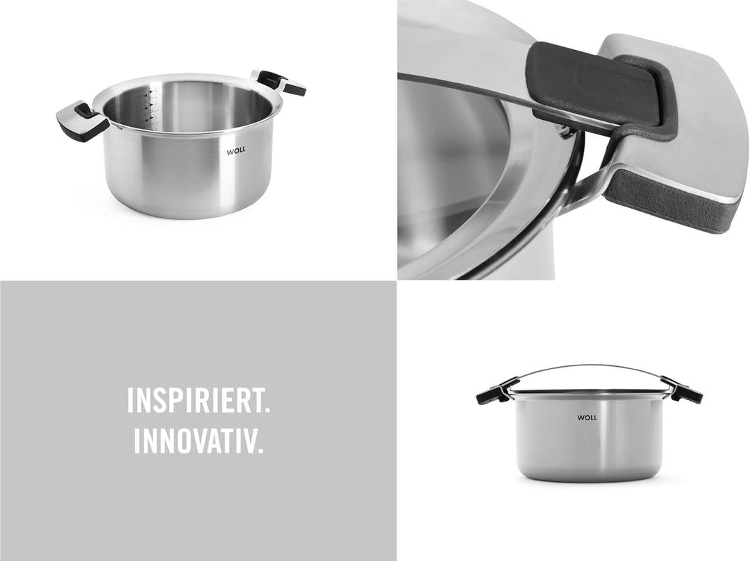 WOLL Kochtopf Edelstahltopf mit Deckel Concept Pro 13 cm hoch (Durchmesser: 24 cm, Inhalt: 6,0 l)