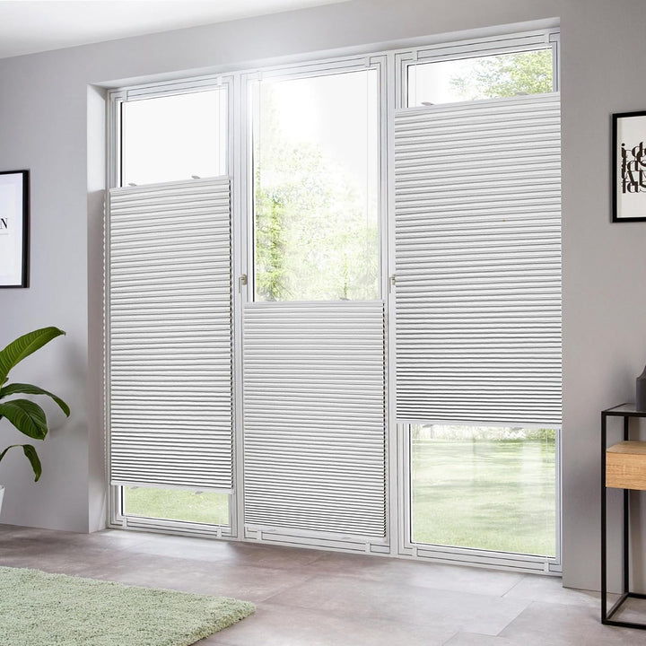 Allesin Wabenplissee ohne Bohren Verdunklung Thermo Doppelplissee Klemmfix Zweifarbig -weiss 40x120c