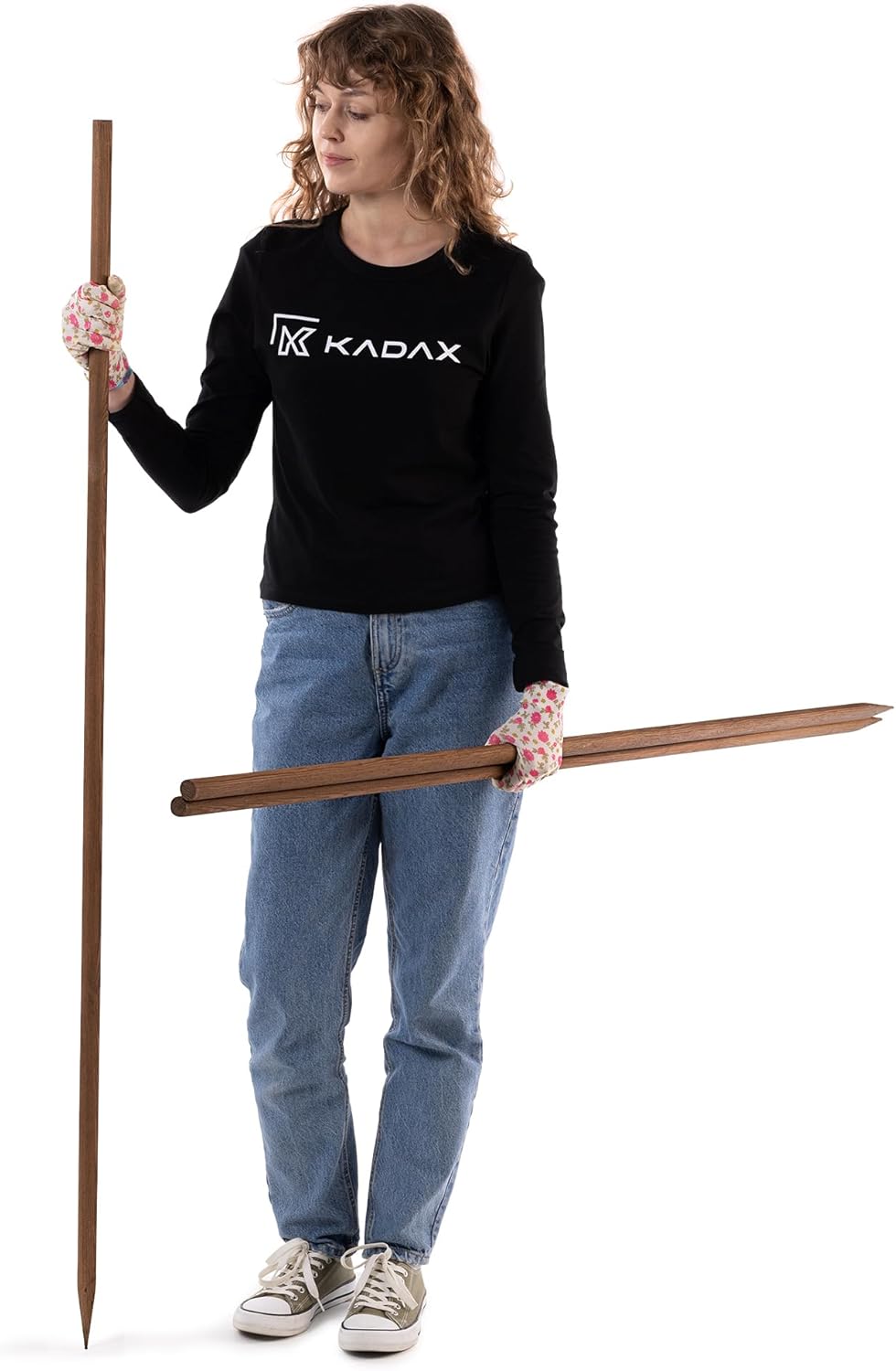 KADAX Holzstab 150 cm x 23 mm, Pflanzstab aus imprägniertem Holz, Pflanzenstütze, Holzpfahl als Rank