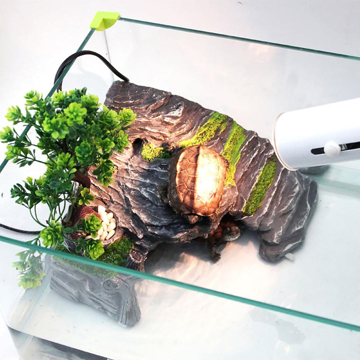OMEM Reptilienbox Unterschlupf Terrarium Versteck Höhlen Schildkröte Rampe Basking Platform Habitat