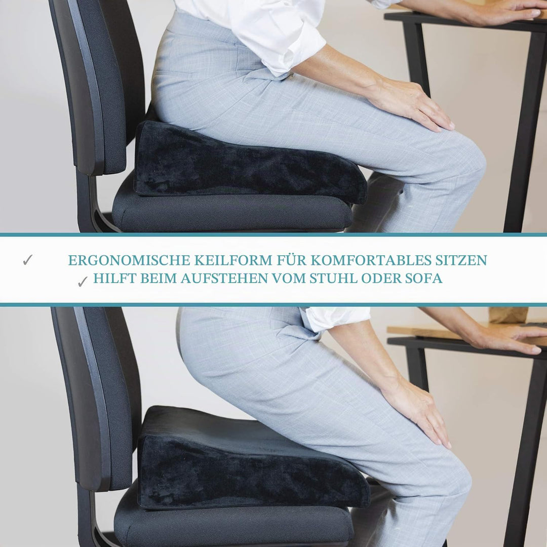 bonmedico Sitzkissen orthopädisch - Ergonomisches Memory Foam Kissen für Bürostuhl, Auto, Rollstuhlk