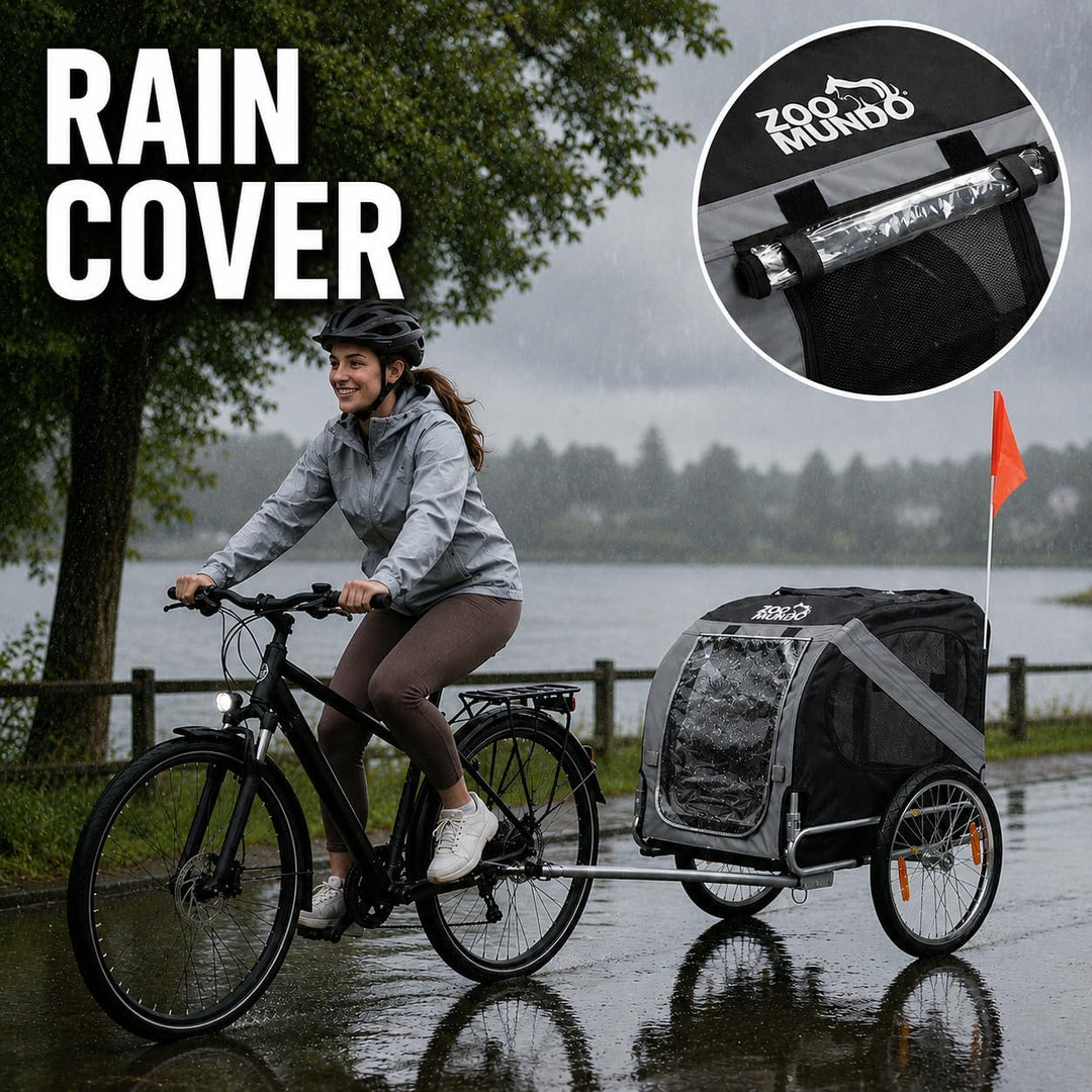 zoomundo Fahrradanhänger Hundeanhänger für Hunde-Transport Silver Frame Dunkelgrau/Schwarz, Dunkelgr
