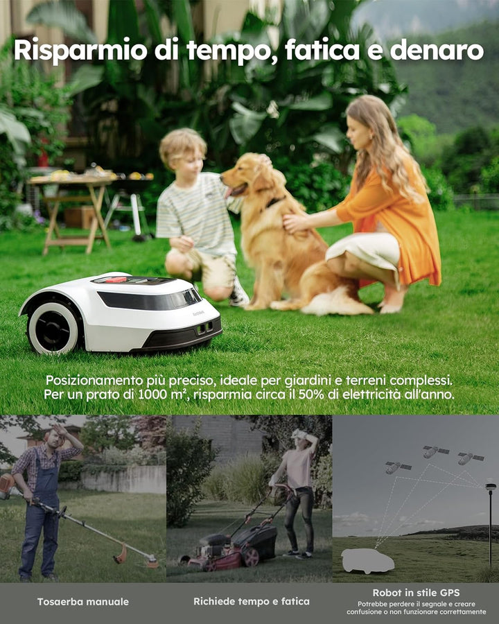 ANTHBOT Pion Rasenmäher Roboter, 1000㎡ für Garten, mit umlaufendem Draht, automatische Zuordnung, Dr