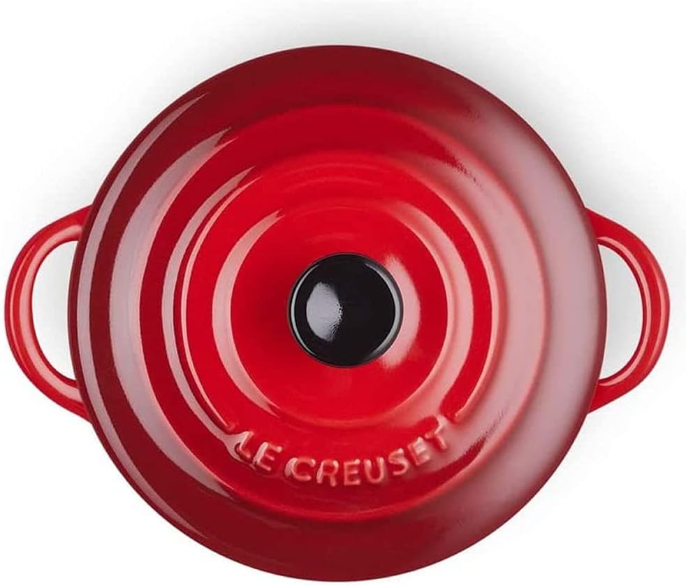 Le Creuset Mini-Cocotte aus Steinzeug, 200 ml, 10 x 5 cm, Kirschrot, 71901100600100, Kirschrot