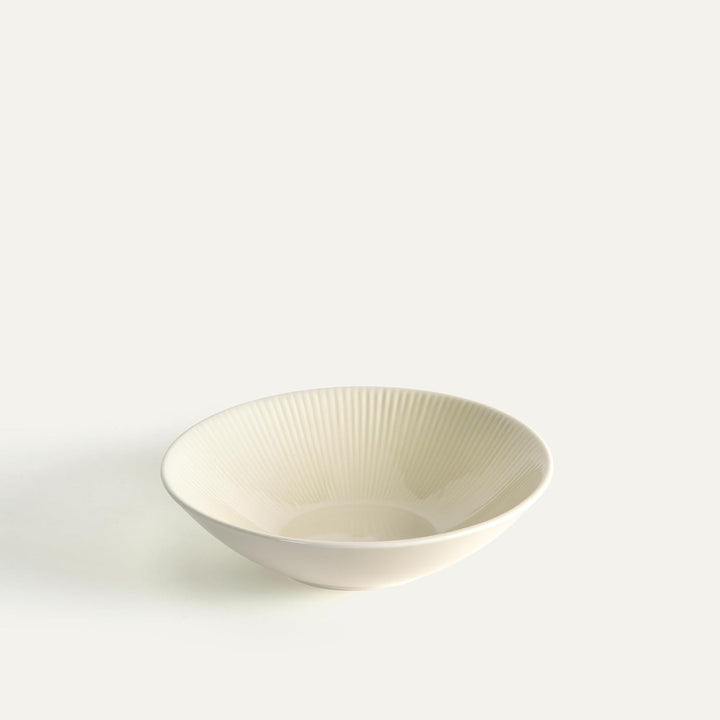 Nordic Dawn Schale, 4er-Set, 19 cm, Porzellan, Spülmaschinenfest, Reliefmuster, Beige (Stroh) Schale