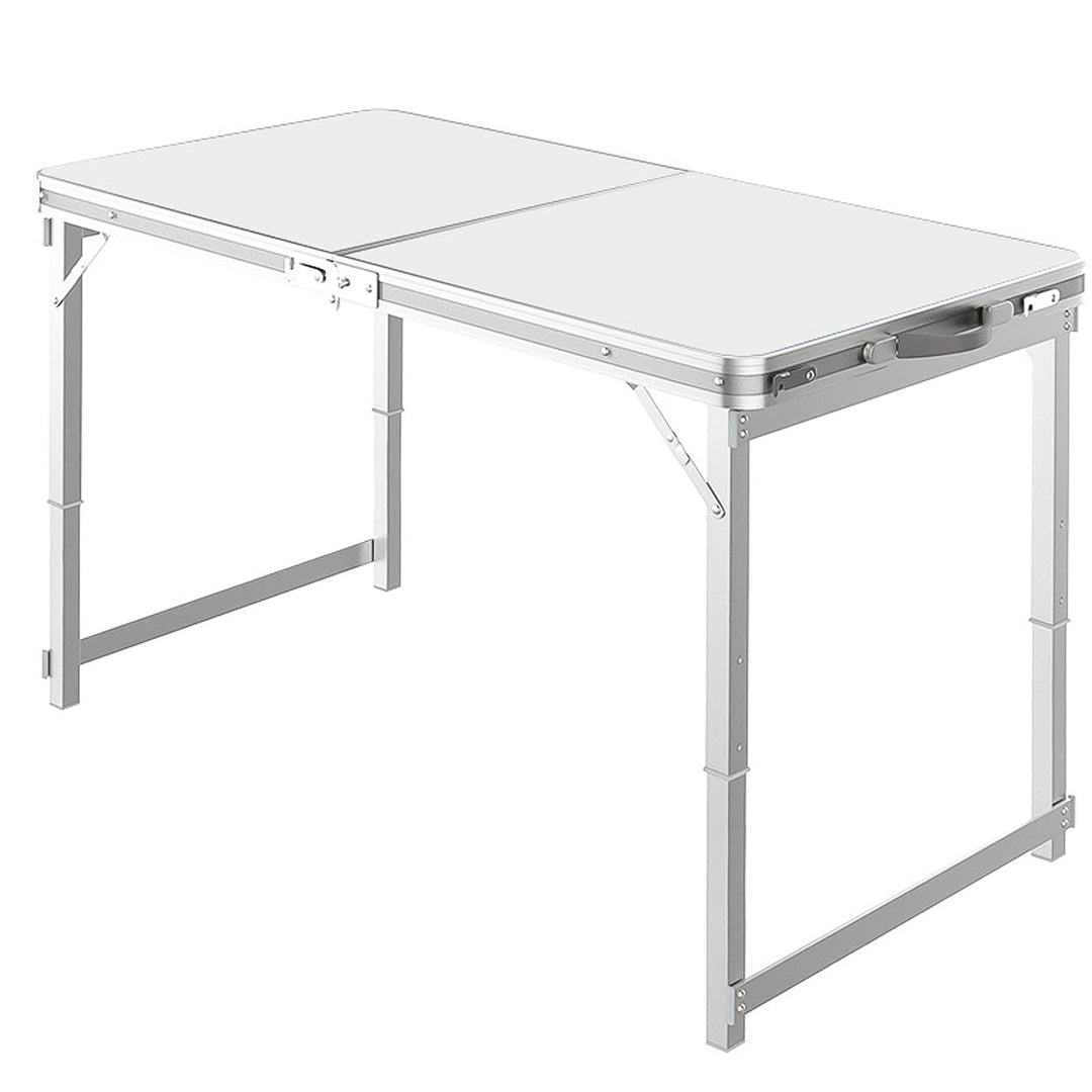 Grafner XL Aluminium Camping Tisch klappbar, stabil und tragbar, 120 x 60 x 70 cm, höhenverstellbar,