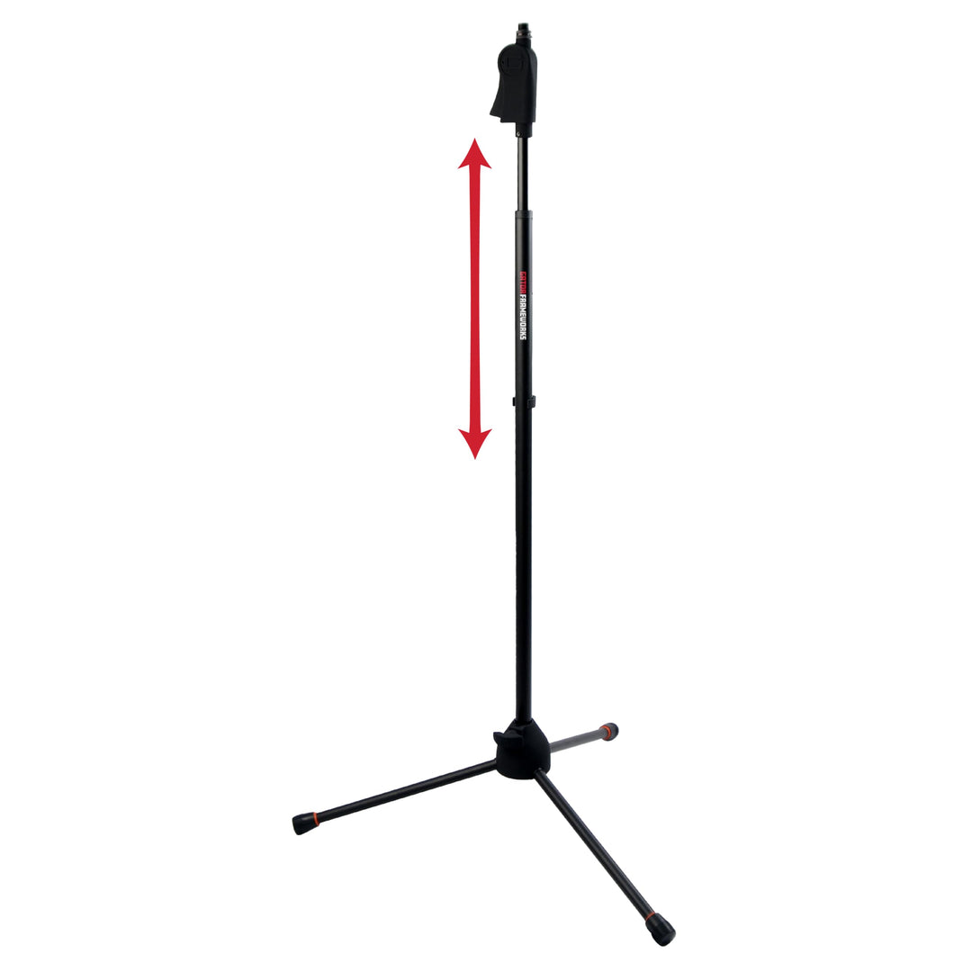 Gator Frameworks Deluxe Stativ-Mikrofonständer mit Kupplungshöhenverstellung, schwarz (GFW-MIC-2100)