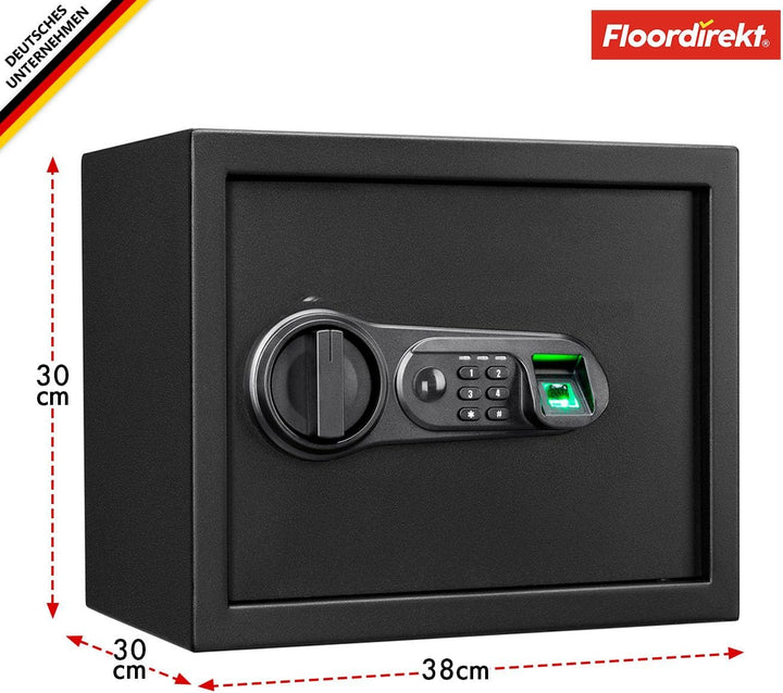 Floordirekt Tresor Catoca 30 x 38 x 30 cm Möbeltresor Safe mit Fingerabdruck Sensor - elektronisches