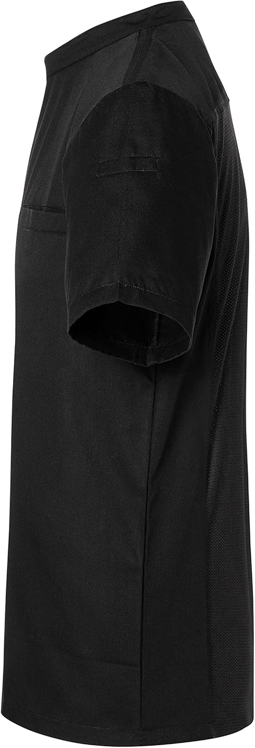 Karlowsky Kurzarm Überwurf-Kochhemd Basic 4XL Schwarz, 4XL Schwarz