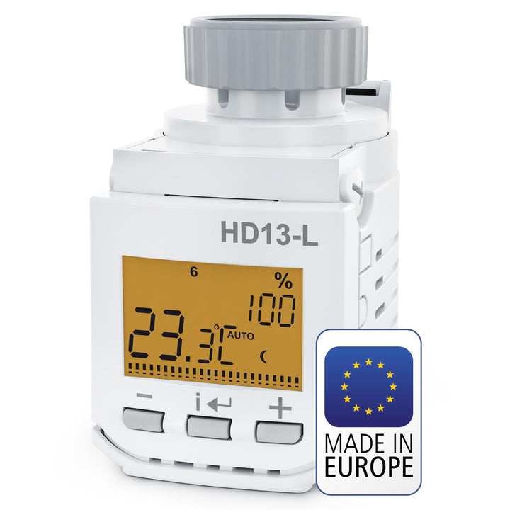 Elektrobock HD13-L Programmierbarer Heizkörperthermostat, 280 W, 230 V, Weiss, Kompakt