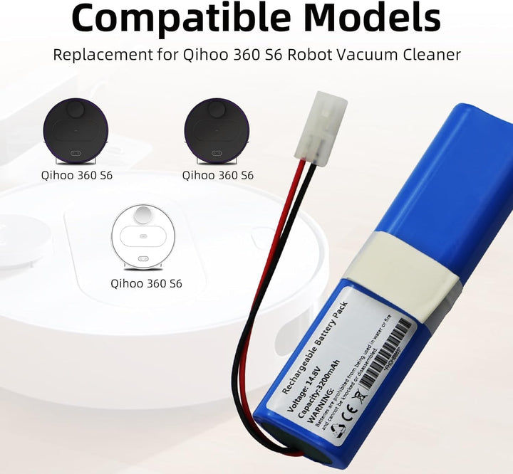 3200mAh Saugroboter Ersatzakku Kompatibel mit Qihoo 360 S6 360 S8 Rowenta X-Plorer Serie 75 X-Plorer