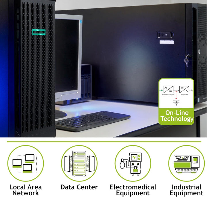 Tecnoware Power Systems – EVO DSP Plus 800, USV 230V, 94% Effizienz, Online-Technologie VFI, Mikropr
