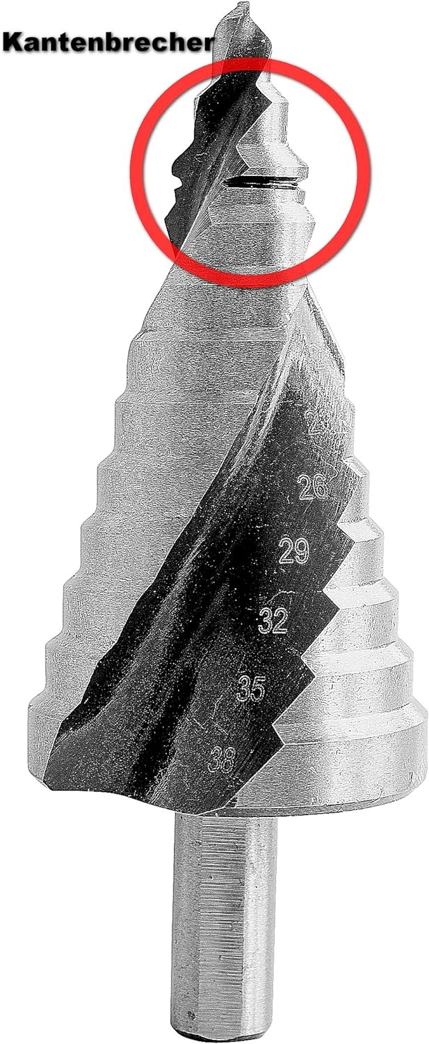 Proteco-Werkzeug® HSS Titan TIN TiALN Profi Stufenbohrer Konusbohrer Schälbohrer Metallbohrer Set 3-