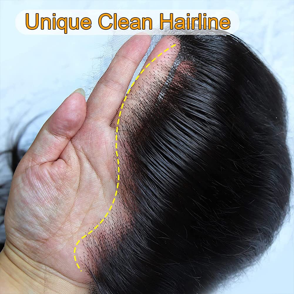 DUAUJUIU Lace Front Wig Highlight Ombre 13X4 Transparent P4/27 Colored Honey Blonde Lace Front Wig F
