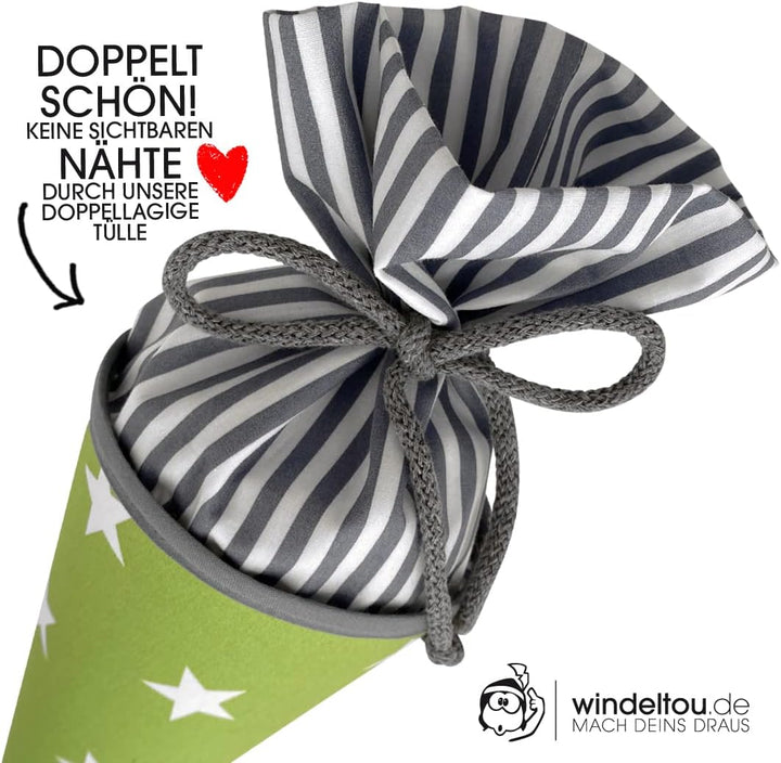 Hochwertige 35 cm Schultüte, Zuckertüte in HELLGRÜN | Start deiner Kreativität | Ideal zur Gestaltun