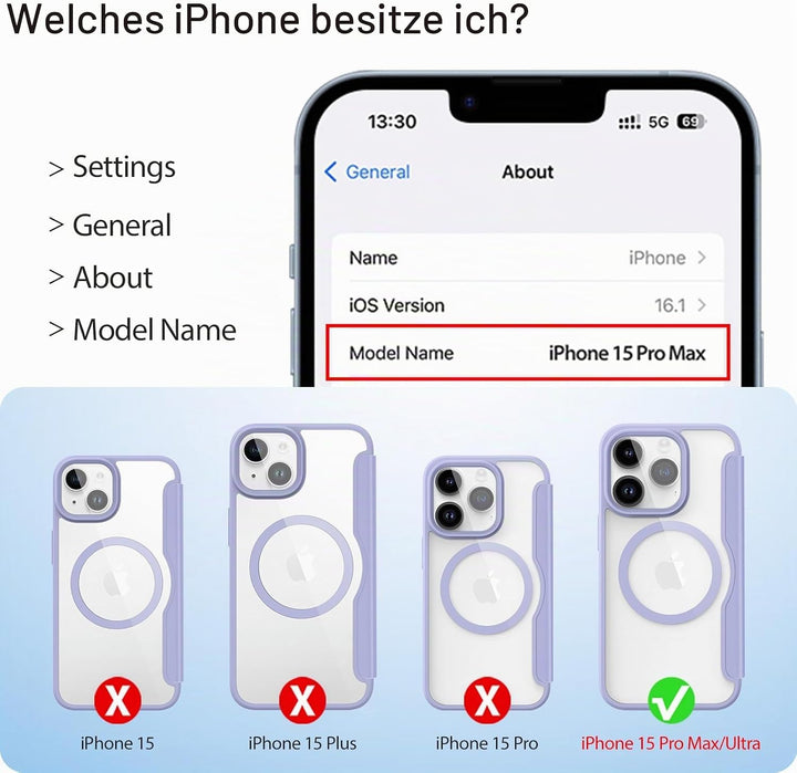 DUX DUCIS Hülle für iPhone 15 Pro Max Handyhülle Kompatibel mit MagSafe, Transparente Anti-Kratzer L