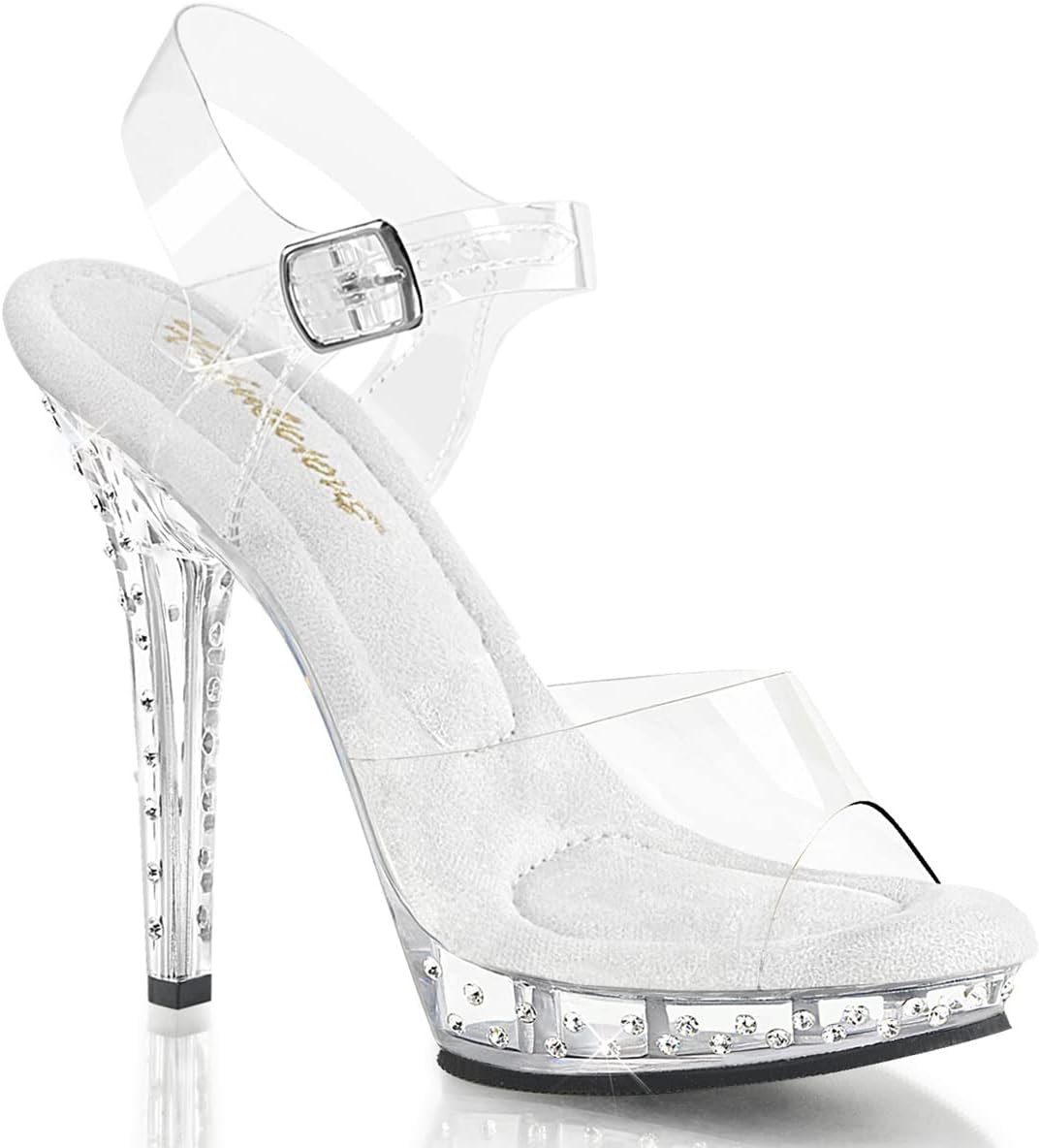 Pleaser Damen Lip-108sdt Sandalen 41 EU Transparent Clr Clr, 41 EU Transparent Clr Clr