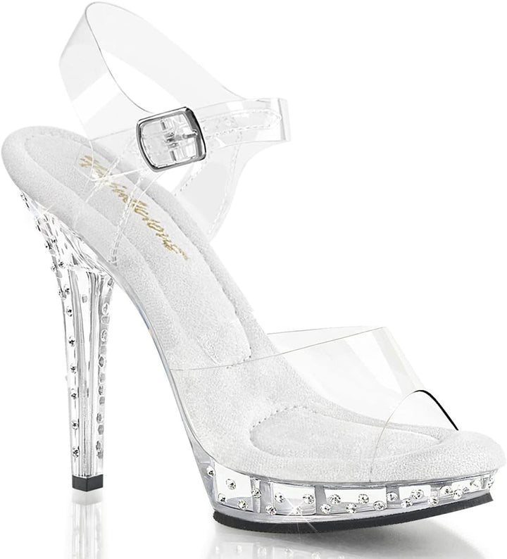 Pleaser Damen Lip-108sdt Sandalen 41 EU Transparent Clr Clr, 41 EU Transparent Clr Clr