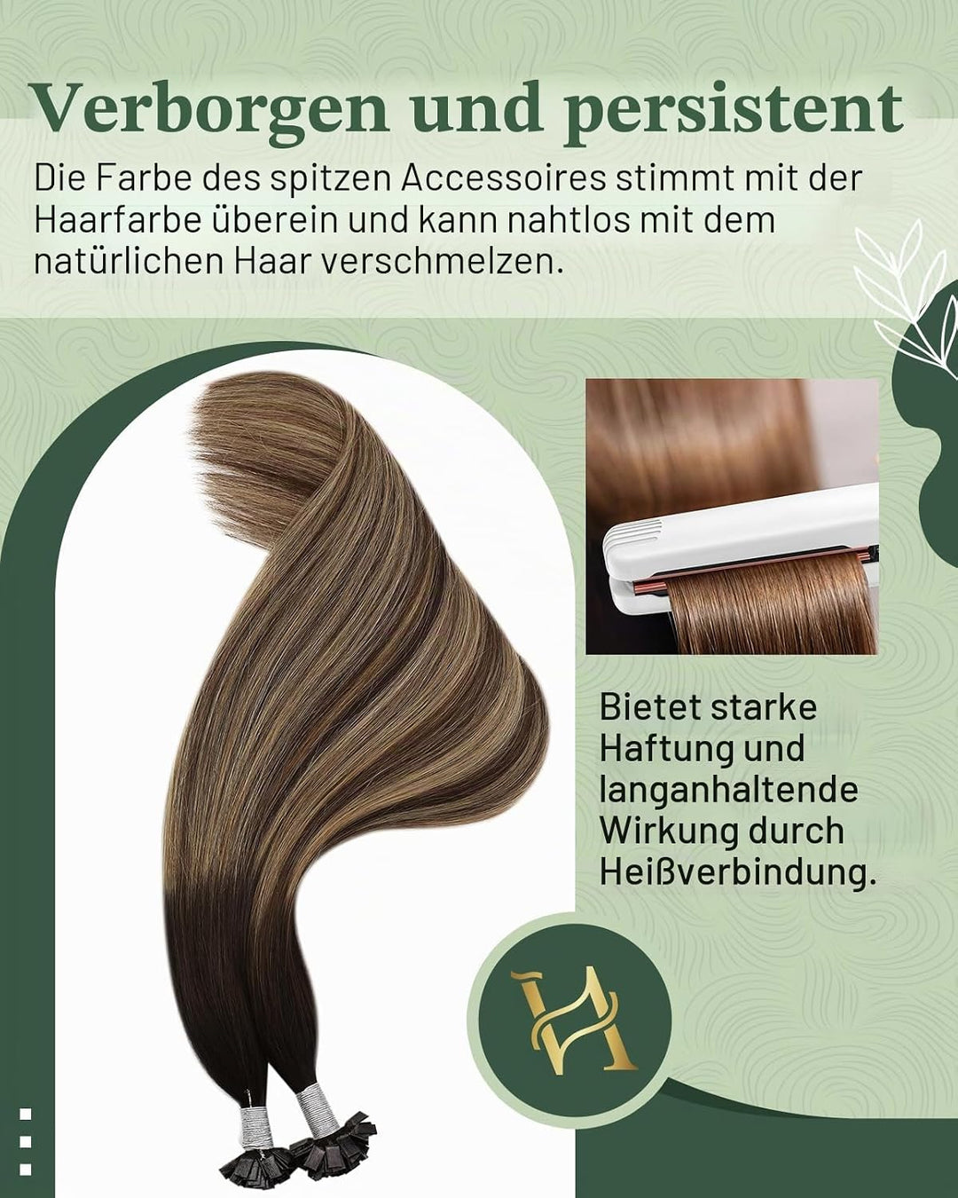 Ugeat Flat Tip Extensions Bonding Extension Echthaar Balayage Extensions Echthaar Keratin Bondings S