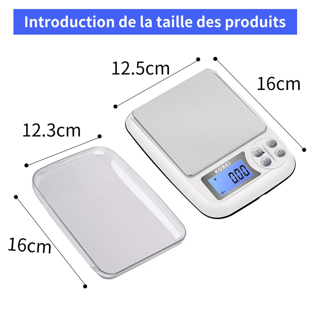 Digitale Küchenwaage, wiederaufladbar über USB, 1 kg/0,01 g, Lebensmittelwaage, Präzisionswaage, Tas