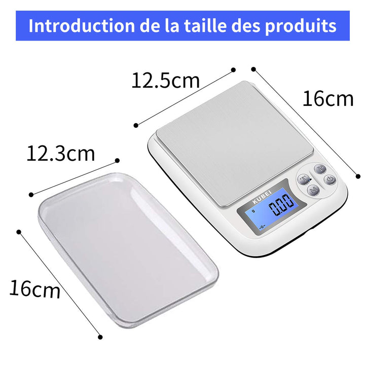 Digitale Küchenwaage, wiederaufladbar über USB, 1 kg/0,01 g, Lebensmittelwaage, Präzisionswaage, Tas