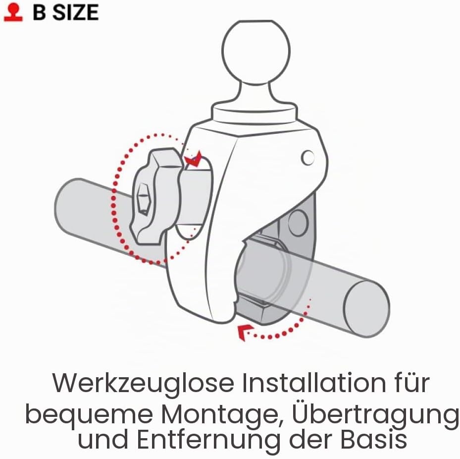 RAM Mounts (RAP-B-400U) Tough-Claw klein mit 2,54 cm Durchmesser Gummiball Single, Single