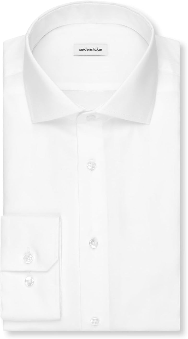Seidensticker Herren Seidensticker Herren Business Hemd Slim Fit Businesshemd, Weiss (Weiss 01), 45