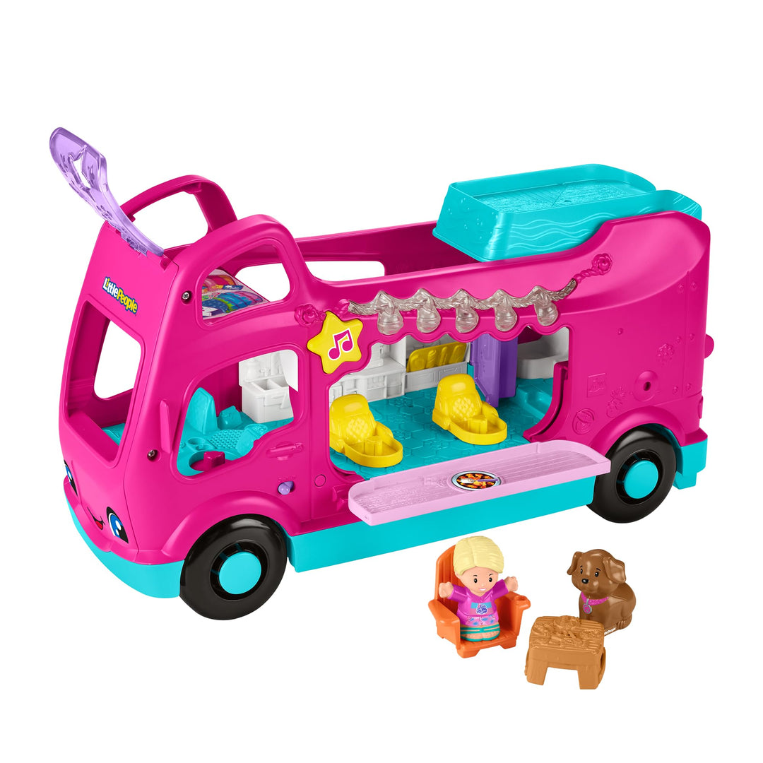 Fisher-Price Little People Kleinkind Spielzeug Barbie Little Dreamcamper RV Spielset mit Lichtern, G