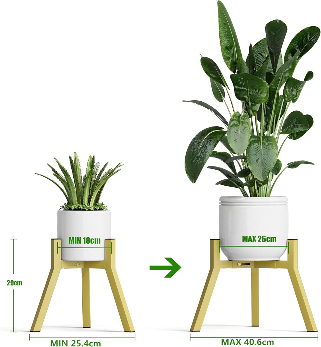2er Pack Verstellbarer Pflanzenständer für Innen Aussenbereich Blumenständer aus Metall Schwerlast H