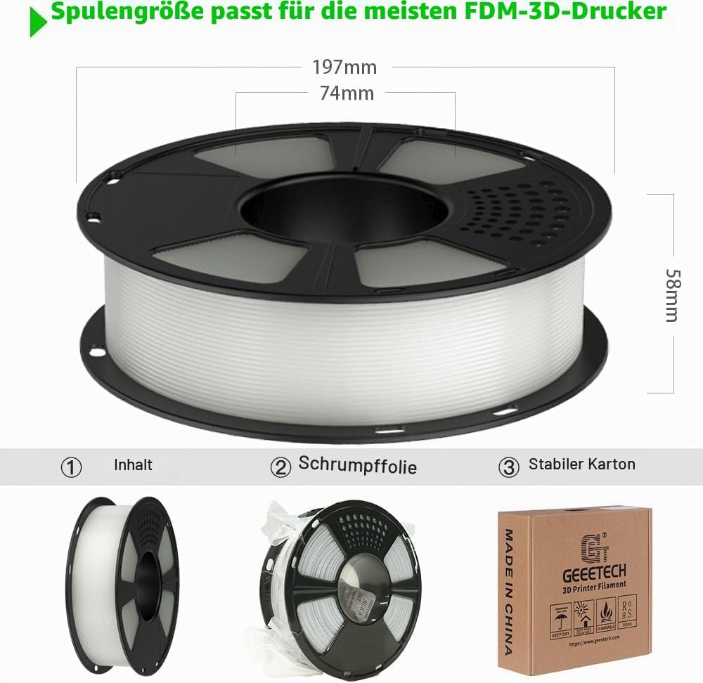 GIANTARM Leuchtet PLA Filament 1,75 mm,Glow In The Dark, Massgenauigkeit: ±0,02 mm, 3D-Druck-Filamen