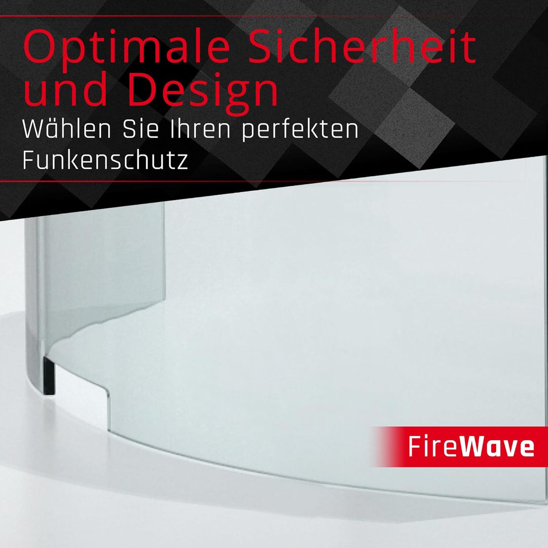 BIJON Kaminschutzgitter aus Spezial-Sicherheitsglas, Hitzeschutz Funkenschuztgitter, Ofenschutzgitte
