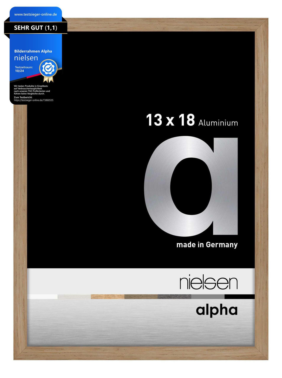 nielsen Aluminium Bilderrahmen Alpha, 13x18 cm, Eiche Eiche 13 x 18 cm, Eiche 13 x 18 cm