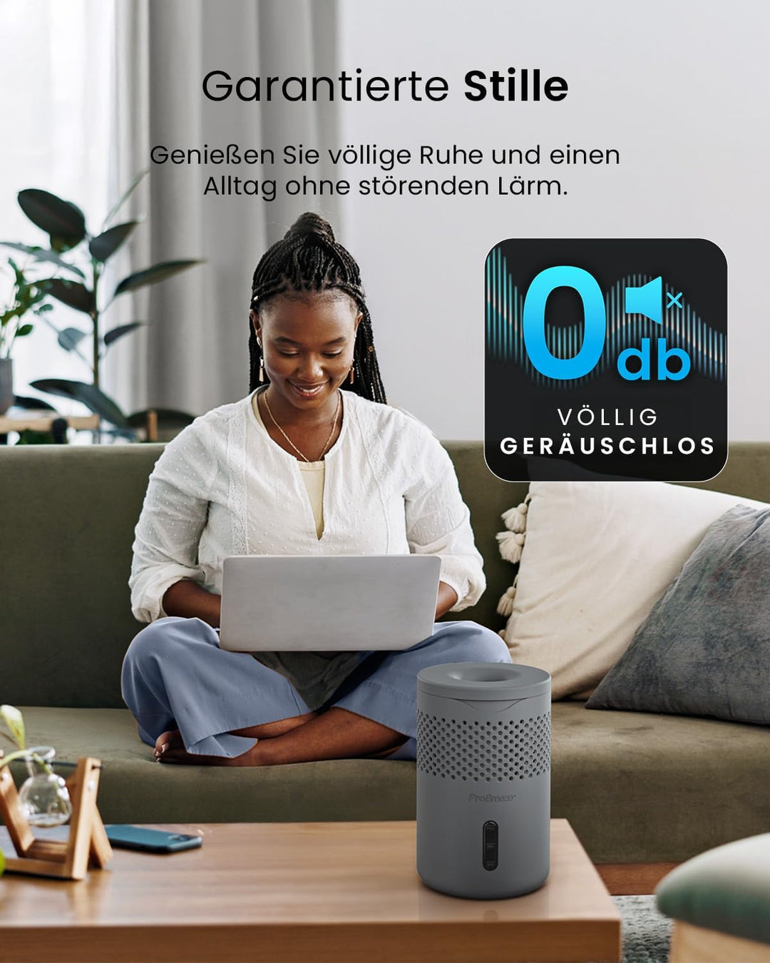 Pro Breeze Osmo Luftentfeuchter – Geräuschlos & Nachfüllbar - Raumentfeuchter für Zuhause, Schlafzim