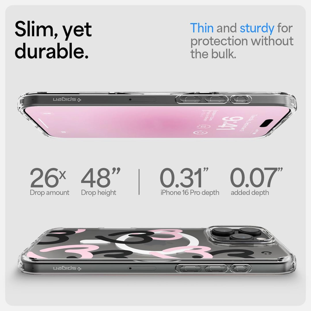 Spigen für iPhone 16 Pro Hülle [Anti-Yellowing] Ultra Hybrid MagFit Case Handyhülle Transparent Dünn