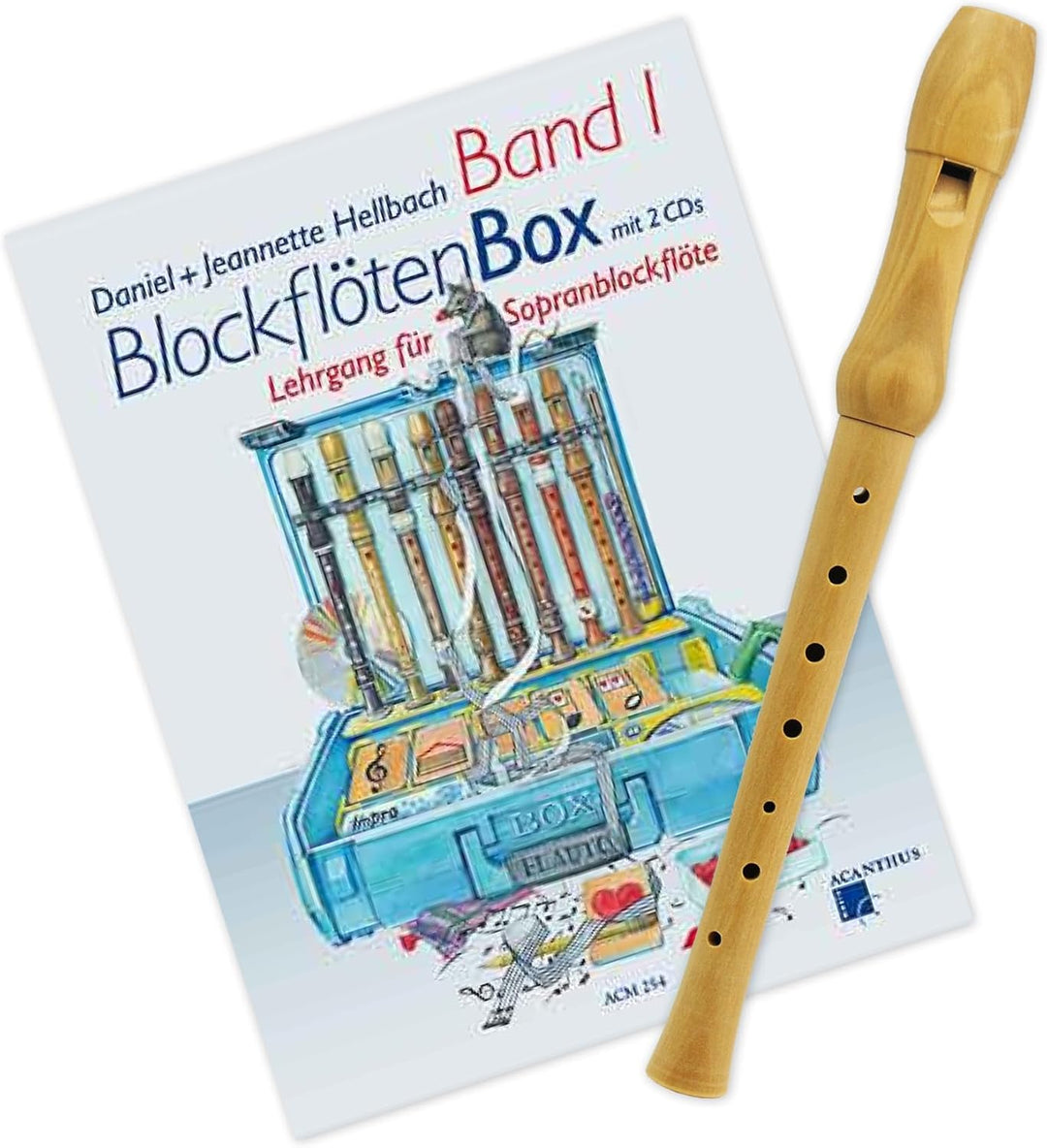 Blockflötenbox Band 1 + Tuyama® Blockflöte Starterset TFS-18D deutsches Griffweise aus Holz Acanthus