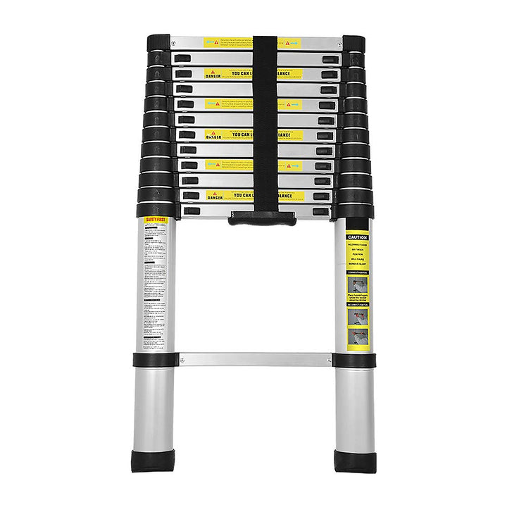 Eulenke 3,8M Teleskopleiter - Rutschfester Multifunktionsleiter 150 kg Belastbarkeit - Aluleiter Hau